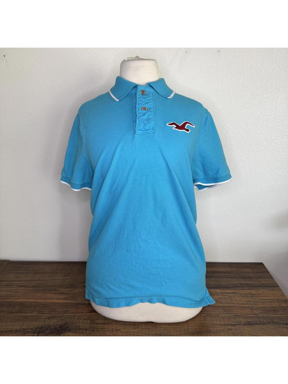 Hollister Blue Polo Shirt Youth Size Large